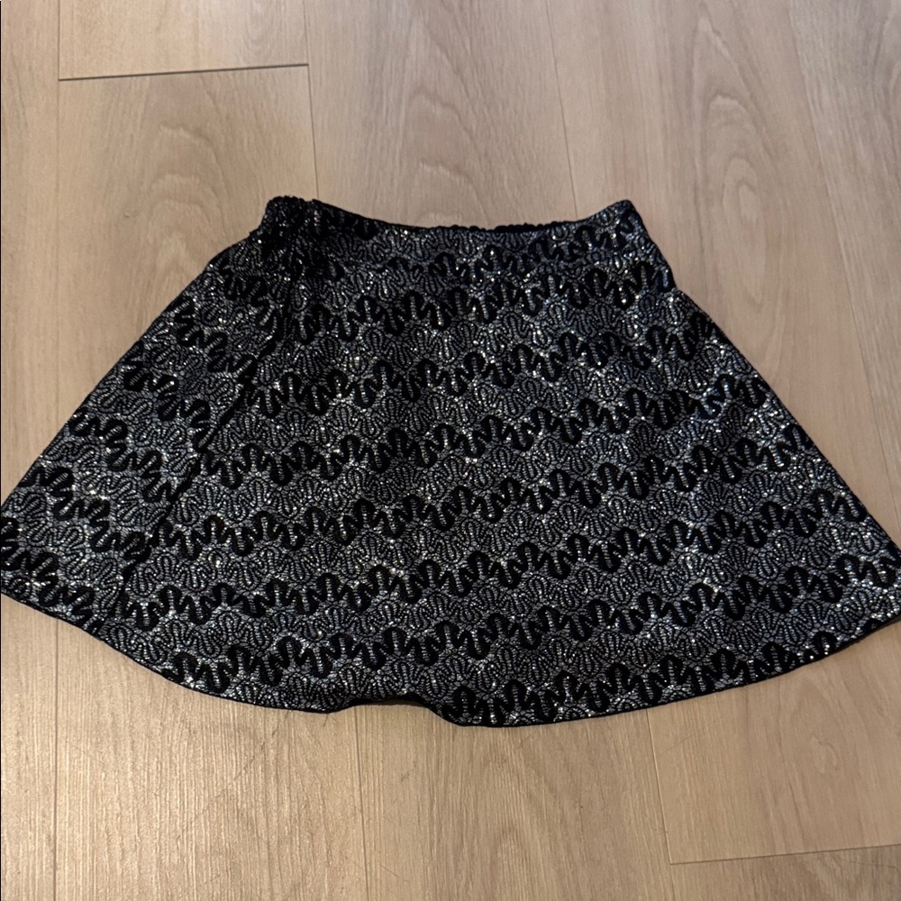by & by Black and Silver Mini Skirt